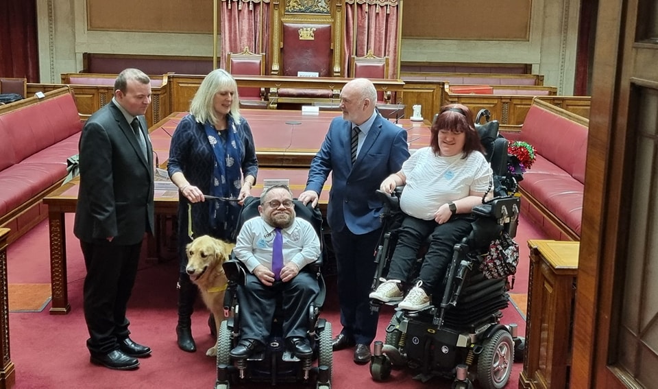 June and Dermot with Alex Maskey in Stormont